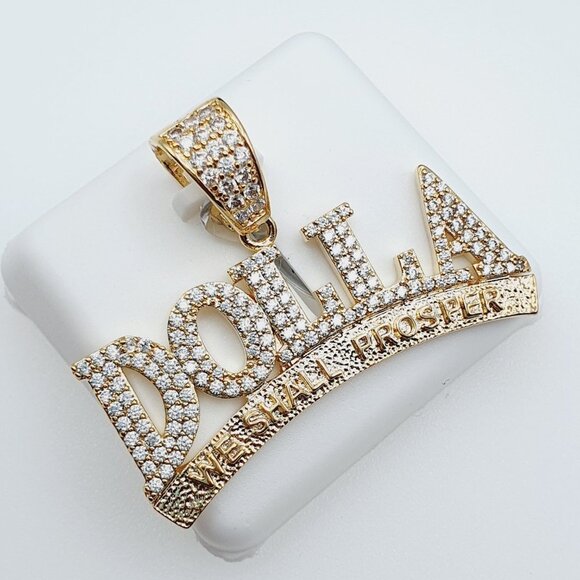 "14K Gold Plated Cubic Zircon Pendant, INUS1BR072 - Picture 8 of 9